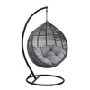 Modway Garner Outdoor Patio Wicker Rattan Teardrop Swing Chair in Gray Gray