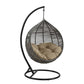 Modway Garner Outdoor Patio Wicker Rattan Teardrop Swing Chair in Gray Mocha