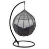 Modway Garner Outdoor Patio Wicker Rattan Teardrop Swing Chair in Gray Navy MDY-EEI-3614-GRY-NAV