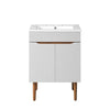 Modway Harvest Mid-Century Bathroom Vanity Cabinet 24 Inch Gray White MDY-EEI-3633-GRY-WHI