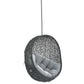 Modway Hide Wicker Rattan Sunbrella® Fabric Outdoor Patio Swing Chair with Hanging Steel Chain in Gray Gray