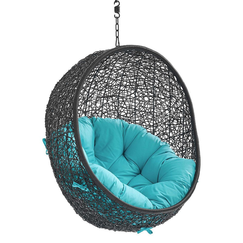 Modway EEI-3636-BLK-TRQ Encase Swing Outdoor Patio Lounge Chair Without Stand 43.5 x 40 x 125.5 Turquoise MDY-EEI-3636-BLK-TRQ