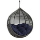 Modway EEI-3637-GRY-NAV Garner Teardrop Outdoor Patio Swing Chair Without Stand Gray Navy 28.5 x 41 x 125.5 MDY-EEI-3637-GRY-NAV