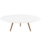 Modway Lippa 47" Mid-Century Modern Round Coffee Table with Tripod Base in Walnut White