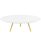 Modway Lippa 47" Mid-Century Modern Round Coffee Table with Tripod Base in Gold White