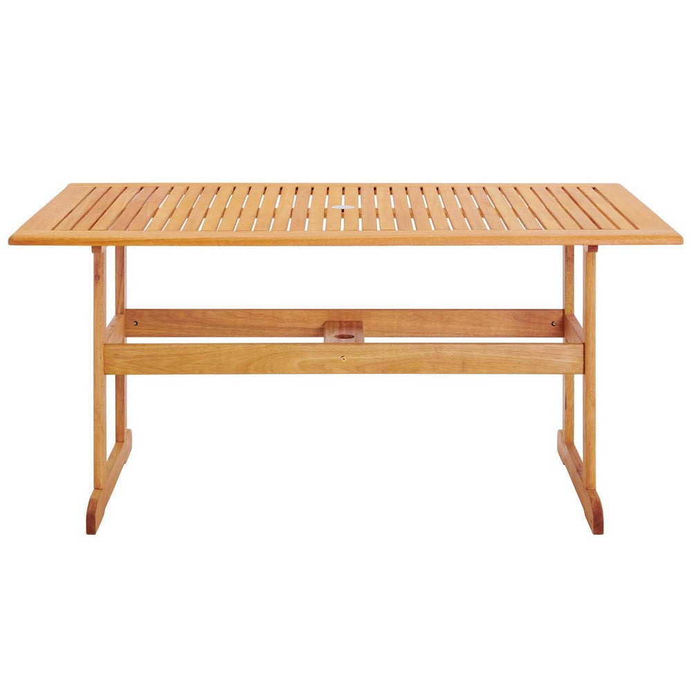 Hatteras 59’ Rectangle Outdoor Patio Eucalyptus Wood Dining Table - No Shipping Charges MDY-EEI-3675-NAT