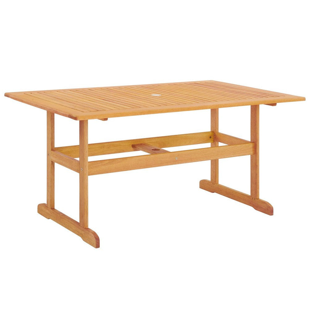 Hatteras 59’ Rectangle Outdoor Patio Eucalyptus Wood Dining Table - No Shipping Charges MDY-EEI-3675-NAT