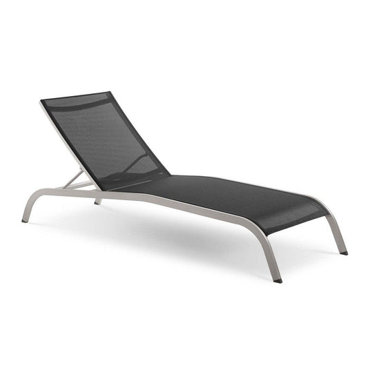 Modway Savannah Outdoor Patio Mesh Chaise Lounge Chair in Black