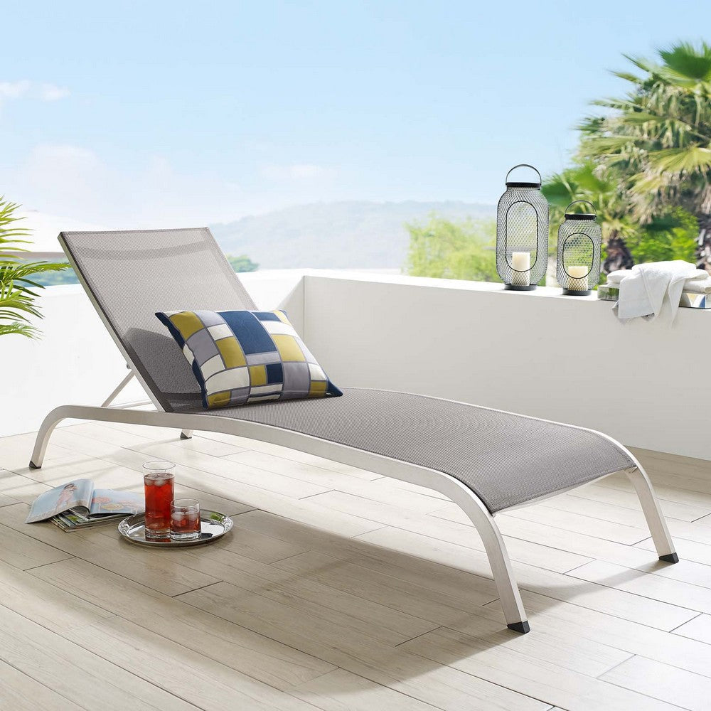 Savannah Mesh Chaise Outdoor Patio Aluminum Lounge Chair - No Shipping Charges MDY-EEI-3721-BLK