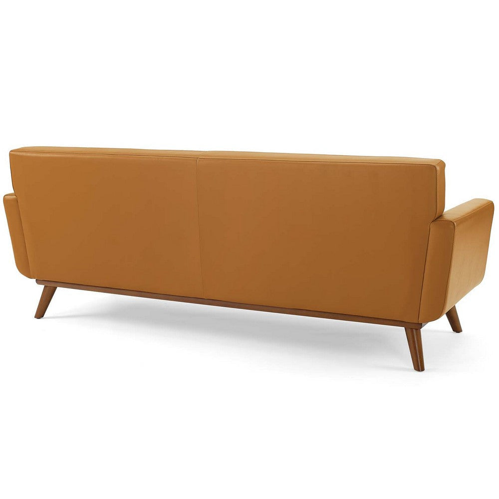 Modway Engage Sofa in Top-Grain Leather Living Room Lounge Tan MDY-EEI-3733-TAN