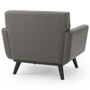 Modway Engage Top-Grain Leather Living Room Lounge Accent Armchair in Gray MDY-EEI-3734-GRY