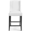 42 Inch Wingback Counter Stool White Faux Leather Tapered Legs Black - No Shipping Charges MDY-EEI-3736-WHI