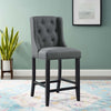 Modway Baronet Tufted Button Upholstered Fabric Counter Stool Gray 19.5 x 21 x 42 MDY-EEI-3739-GRY