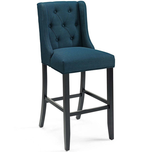 Modway Baronet Tufted Button Fabric Bar Stool in Azure