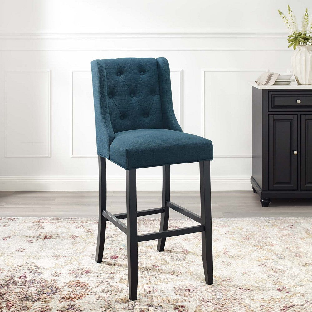 Baronet Tufted Button Upholstered Fabric Bar Stool - No Shipping Charges MDY-EEI-3741-AZU