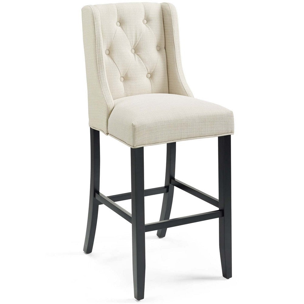 Modway Baronet Tufted Button Fabric Bar Stool, Beige