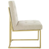 Modway Privy Upholstered Gold Stainless Steel Dining Chair in Gold Beige MDY-EEI-3743-GLD-BEI