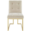 Modway Privy Upholstered Gold Stainless Steel Dining Chair in Gold Beige MDY-EEI-3743-GLD-BEI