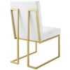 Modway Privy Upholstered Gold Stainless Steel Dining Chair in Gold White MDY-EEI-3743-GLD-WHI