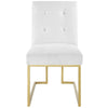 Modway Privy Upholstered Gold Stainless Steel Dining Chair in Gold White MDY-EEI-3743-GLD-WHI