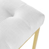 Modway Privy Upholstered Gold Stainless Steel Dining Chair in Gold White MDY-EEI-3743-GLD-WHI