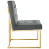 Privy Gold Stainless Steel Performance Velvet Dining Chair - No Shipping Charges MDY-EEI-3744-GLD-CHA