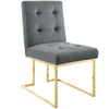 Privy Gold Stainless Steel Performance Velvet Dining Chair - No Shipping Charges MDY-EEI-3744-GLD-CHA