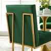 Modway Privy Performance Velvet Gold Stainless Steel Dining Chair in Gold Emerald MDY-EEI-3744-GLD-EME