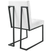 Privy Black Stainless Steel Upholstered Fabric Dining Chair - No Shipping Charges MDY-EEI-3745-BLK-LGR