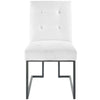 Privy Black Stainless Steel Upholstered Fabric Dining Chair - No Shipping Charges MDY-EEI-3745-BLK-LGR