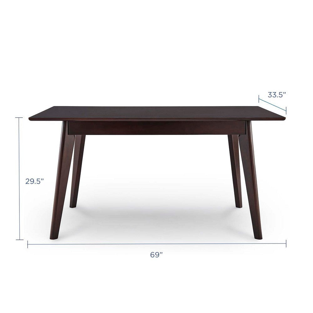 Modway Oracle 69’’ Rectangle Dining Table Cappuccino MDY-EEI-3748-CAP