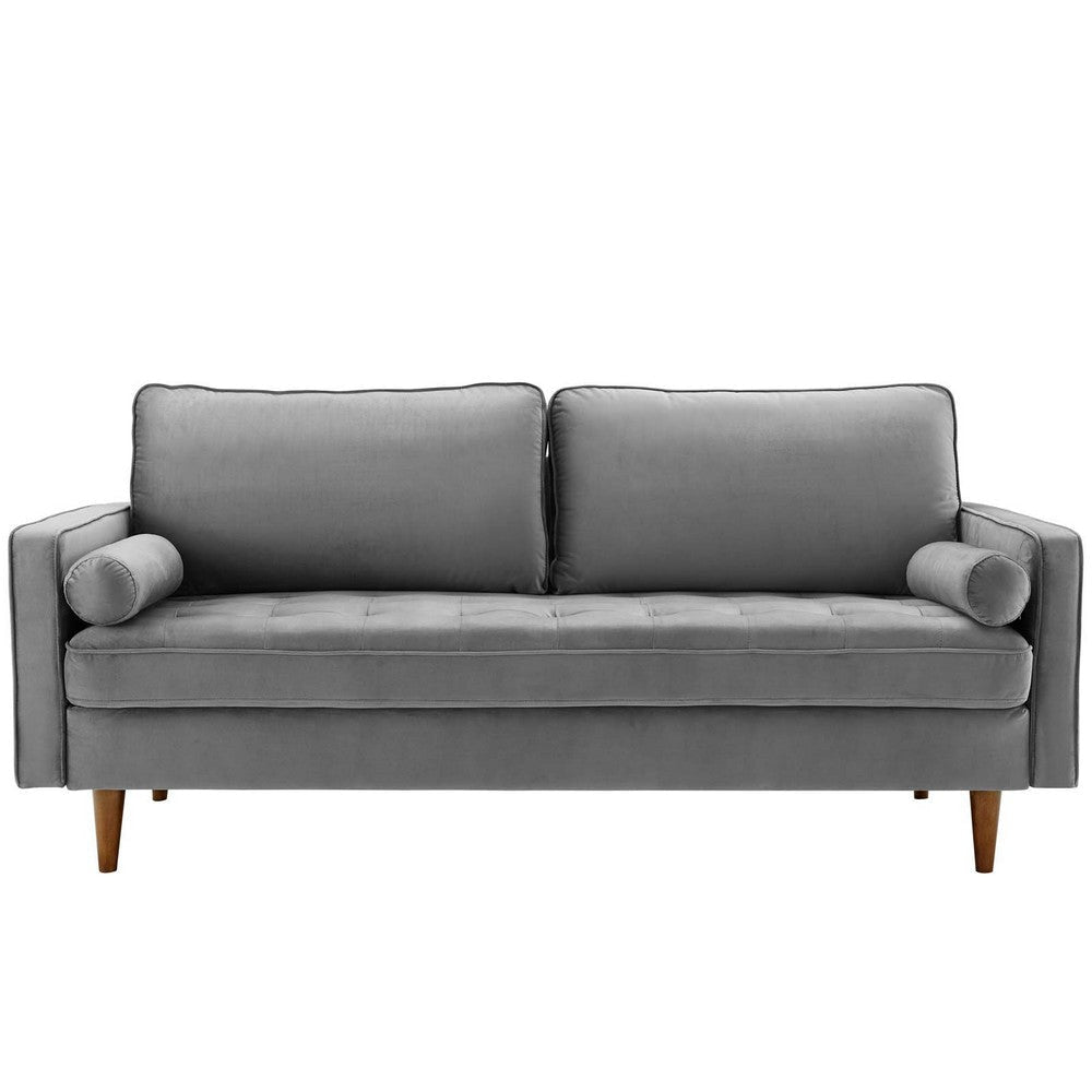 Modway Valour Performance Velvet Upholstered Tufted Sofa Gray MDY-EEI-3764-GRY