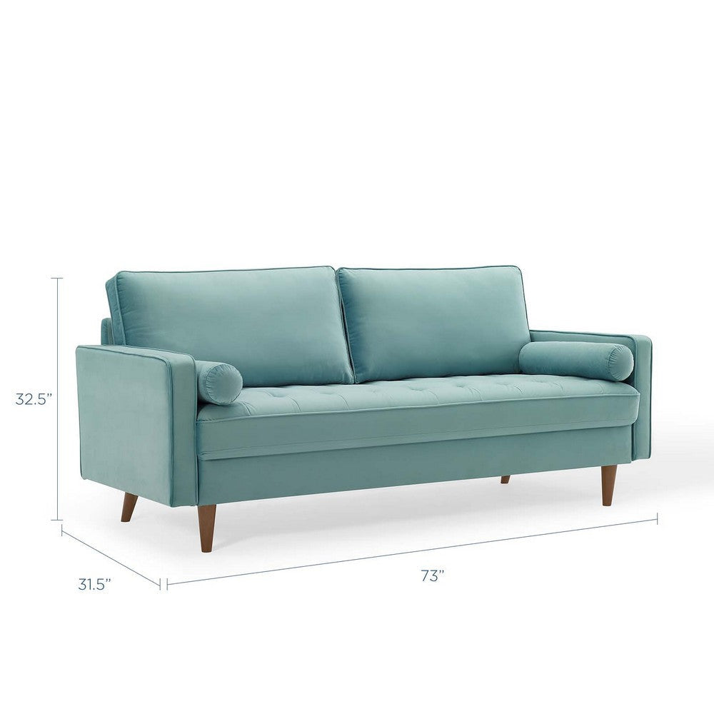 Modway Valour Performance Velvet Upholstered Tufted Sofa Mint MDY-EEI-3764-MIN