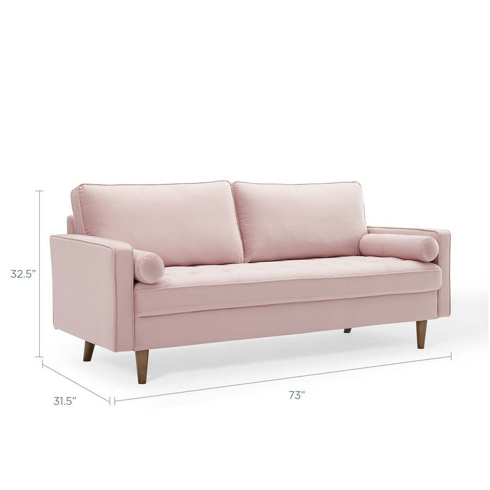 Valour Performance Velvet Sofa - No Shipping Charges MDY-EEI-3764-PNK