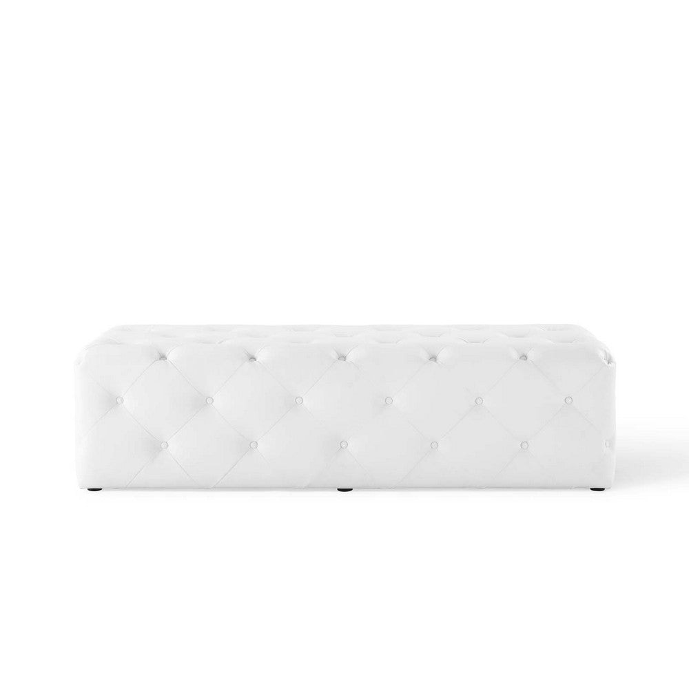 Anthem 60’ Tufted Button Entryway Faux Leather Bench - No Shipping Charges MDY-EEI-3769-WHI