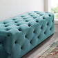 Modway Amour Tufted Performance Velvet Upholstered Entryway Sea Blue, 60" Bench