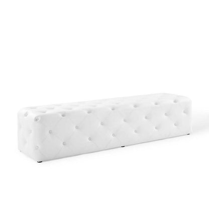 Anthem 72’ Tufted Button Entryway Faux Leather Bench - No Shipping Charges MDY-EEI-3771-WHI