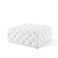 Anthem Tufted Button Large Square Faux Leather Ottoman - No Shipping Charges MDY-EEI-3773-WHI