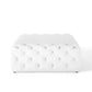 Anthem Tufted Button Large Square Faux Leather Ottoman - No Shipping Charges MDY-EEI-3773-WHI