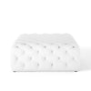 Anthem Tufted Button Large Square Faux Leather Ottoman - No Shipping Charges MDY-EEI-3773-WHI