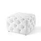 Anthem Tufted Button Square Faux Leather Ottoman - No Shipping Charges MDY-EEI-3775-WHI