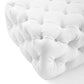 Anthem Tufted Button Square Faux Leather Ottoman - No Shipping Charges MDY-EEI-3775-WHI