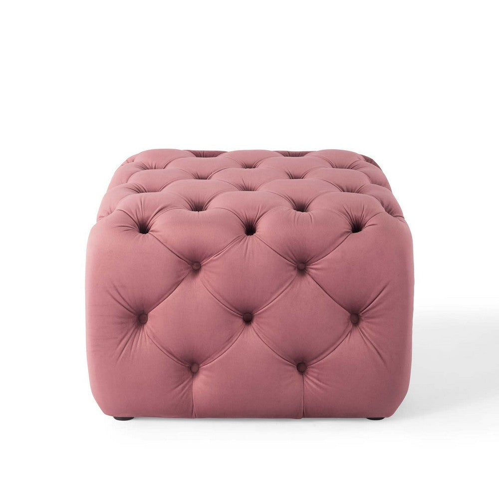 Anthem Tufted Button Square Performance Velvet Ottoman - No Shipping Charges MDY-EEI-3776-DUS