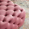 Anthem Tufted Button Square Performance Velvet Ottoman 