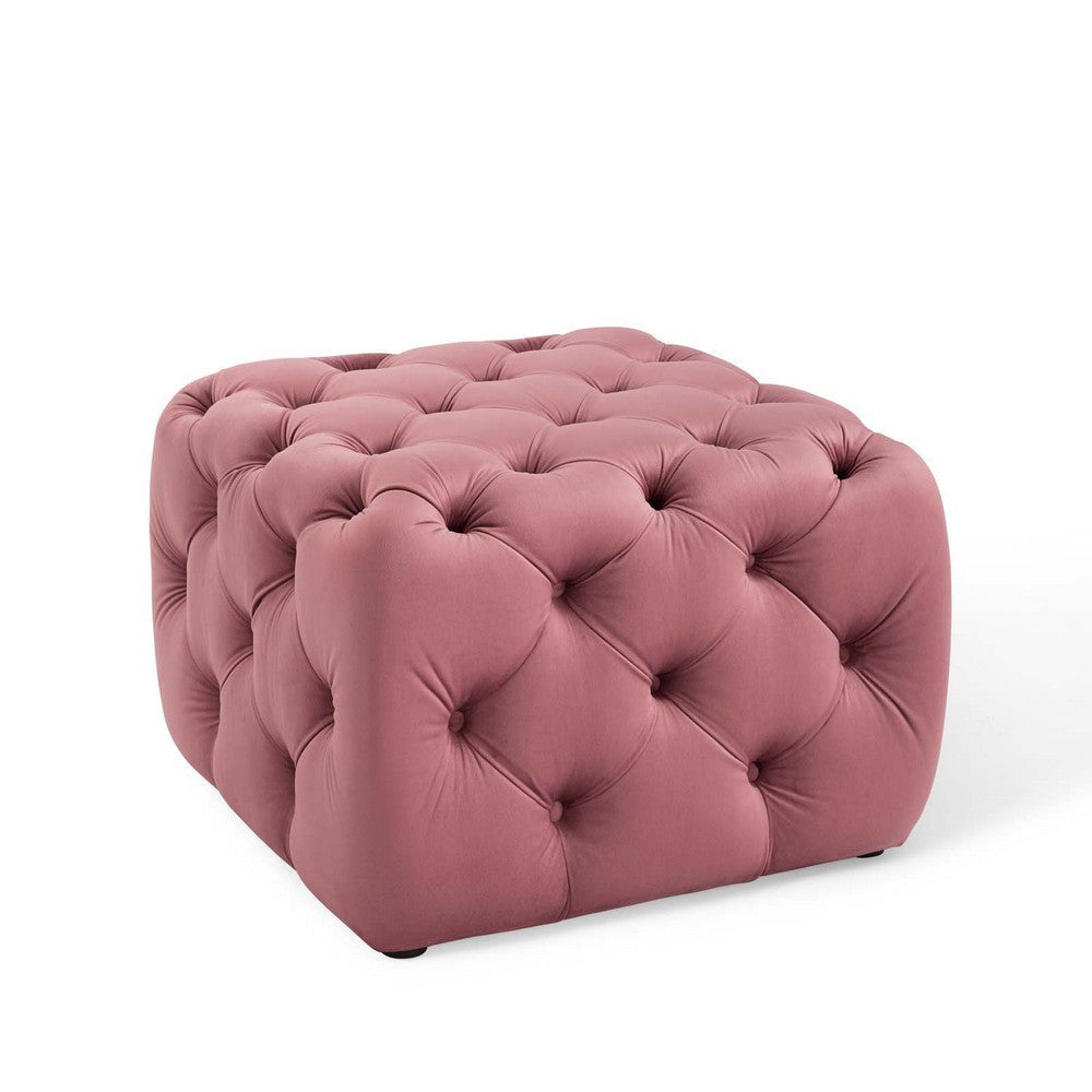 Anthem Tufted Button Square Performance Velvet Ottoman - No Shipping Charges MDY-EEI-3776-DUS