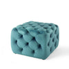 Anthem Tufted Button Square Performance Velvet Ottoman - No Shipping Charges MDY-EEI-3776-DUS