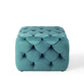 Modway Anthem Tufted Button Square Performance Velvet Ottoman Sea Blue MDY-EEI-3776-SEA