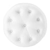 Anthem Tufted Button Round Faux Leather Ottoman - No Shipping Charges MDY-EEI-3777-WHI