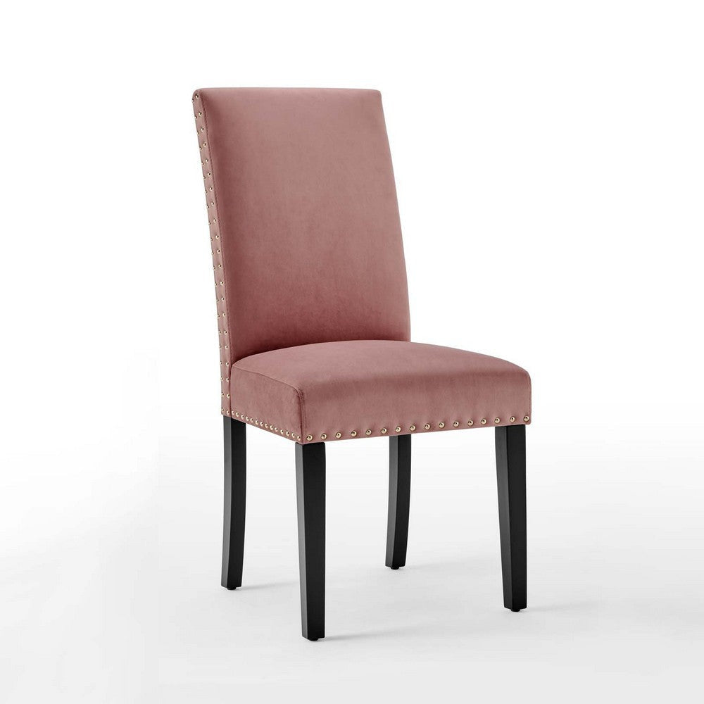 Modway Parcel Performance Velvet Dining Side Chairs - Set of 2 Dusty Rose MDY-EEI-3779-DUS