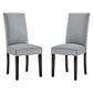 Modway Parcel Performance Velvet Dining Side Chairs-Set of 2, Light Gray